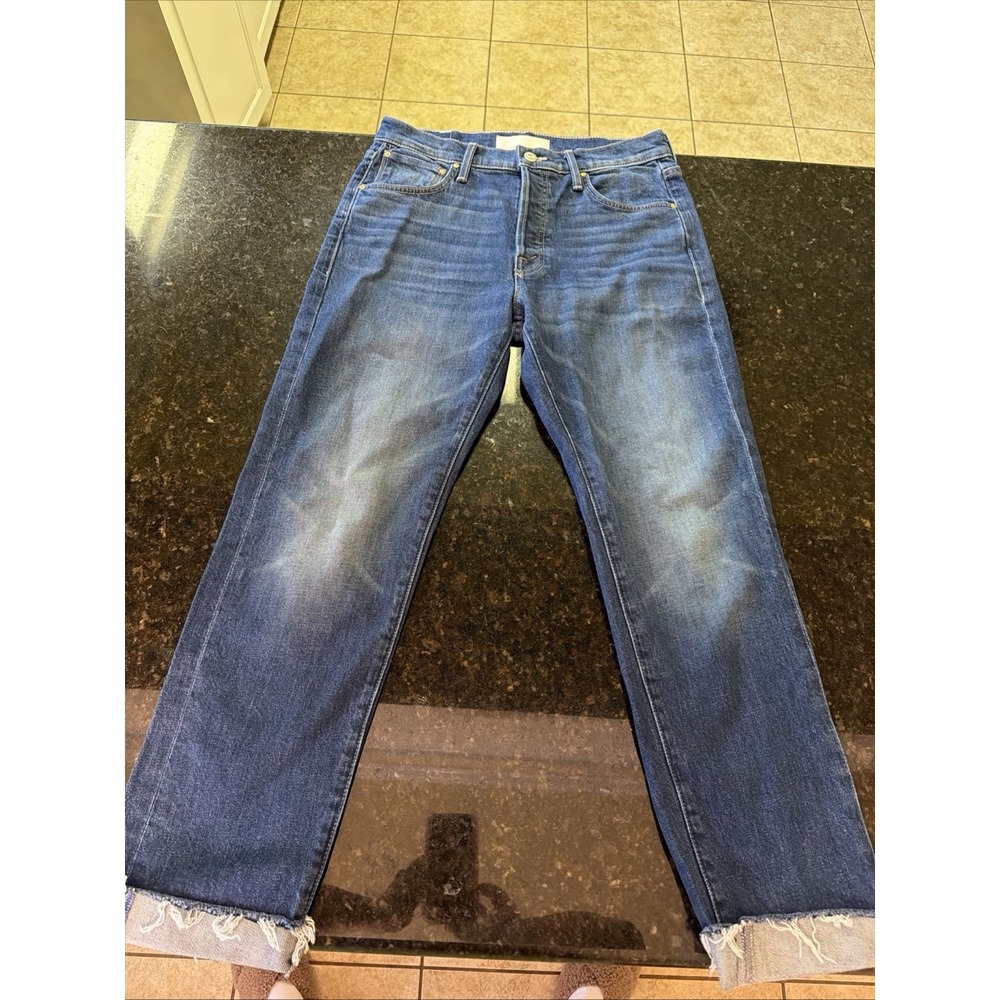 MOTHER Superior The Scrapper Cuff Ankle Fray Lets Wine About It Size 26